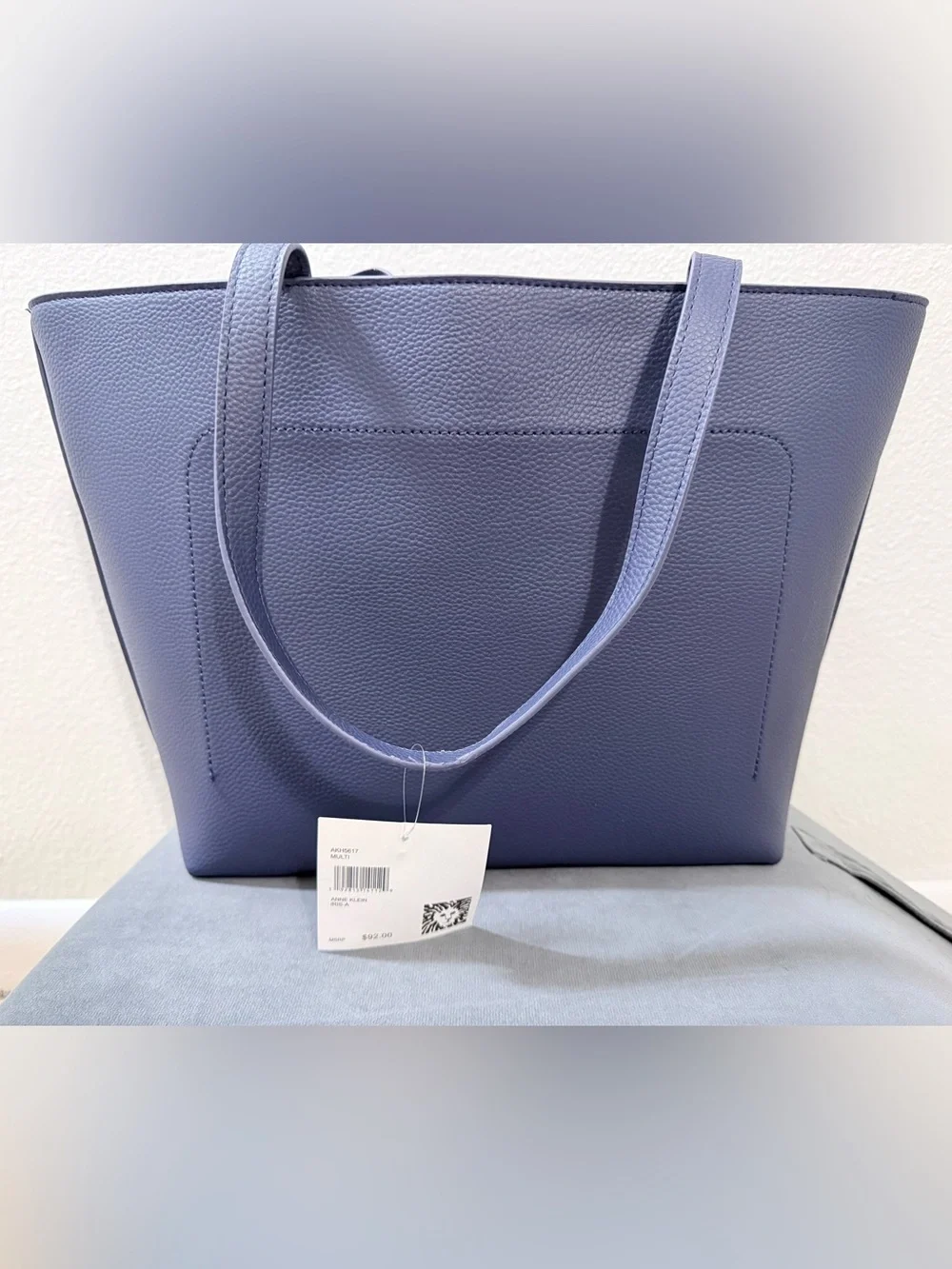 Anne Klein Navy Tote with Gold Charm Key Ring (NWT)